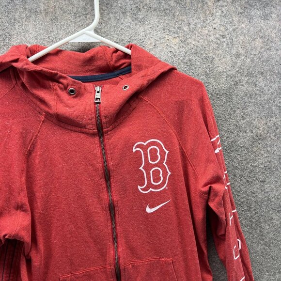 Boston Red Sox Hoodie Women Small Red Full Zip MLB Baseball Nike Sweatshirt - Picture 9 of 10